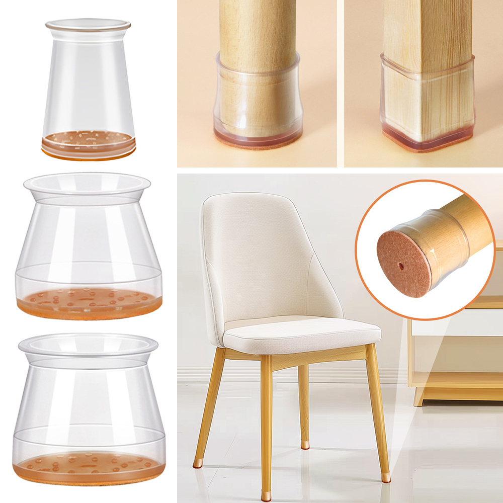 Visitor Chair Padded - 8 ชิ้น/ชุด ปลอกหุ้มขาเก้าอี้ทรงกลม ซิลิโคนกันเสียง ป้องกันพื้น ป้องกันรอยขีดข่วน