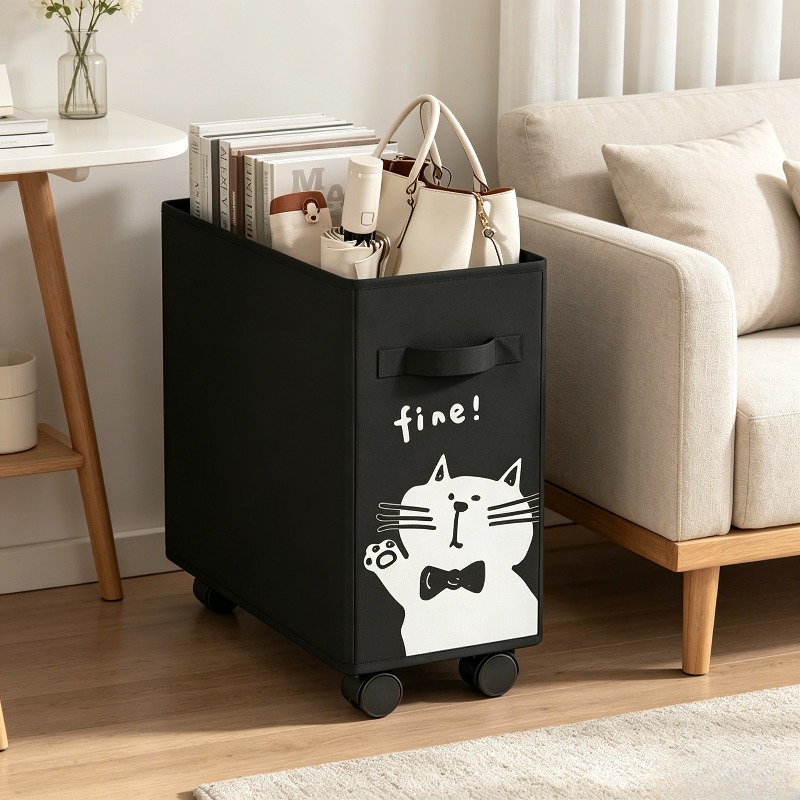 Book Cart Rolling - รถเข็นเก็บของแบบพับได้ใต้โต๊ะ, ที่จัดเก็บแบบเคลื่อนที่สำหรับอุปกรณ์สำนักงานและหนังสือ