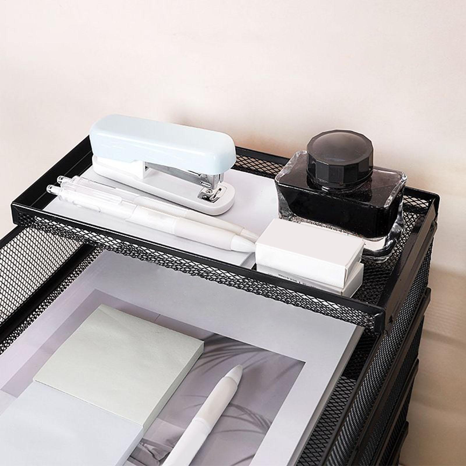 Drawer Organizer Tray - โต๊ะถาดโลหะตาข่าย STACKABLE แฟ้ม Desktop Organizer ผู้ถือเอกสาร