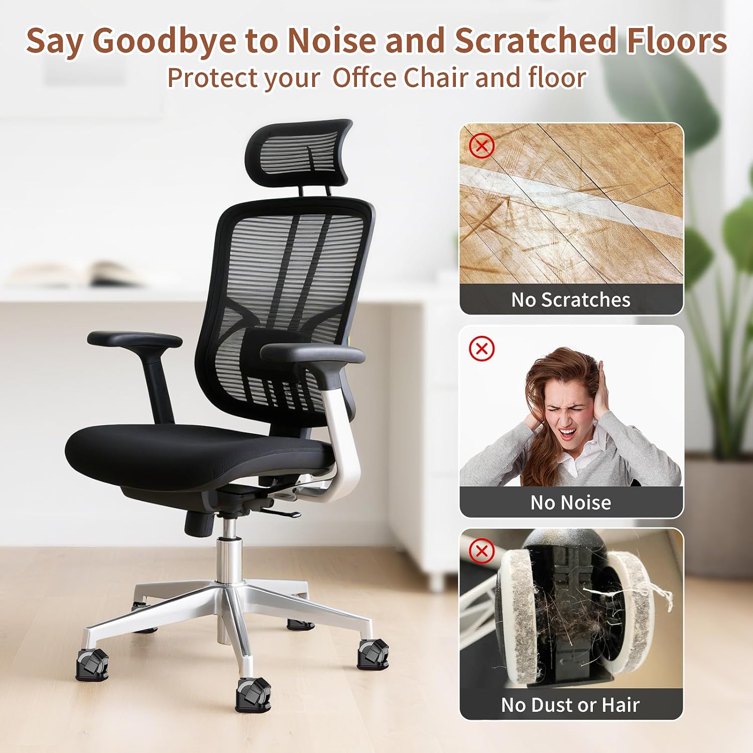 แผ่นรองขาเก้าอี้ 5 ชิ้น แผ่นรอ - Office Furniture Loft บทวิจารณ์และราคา