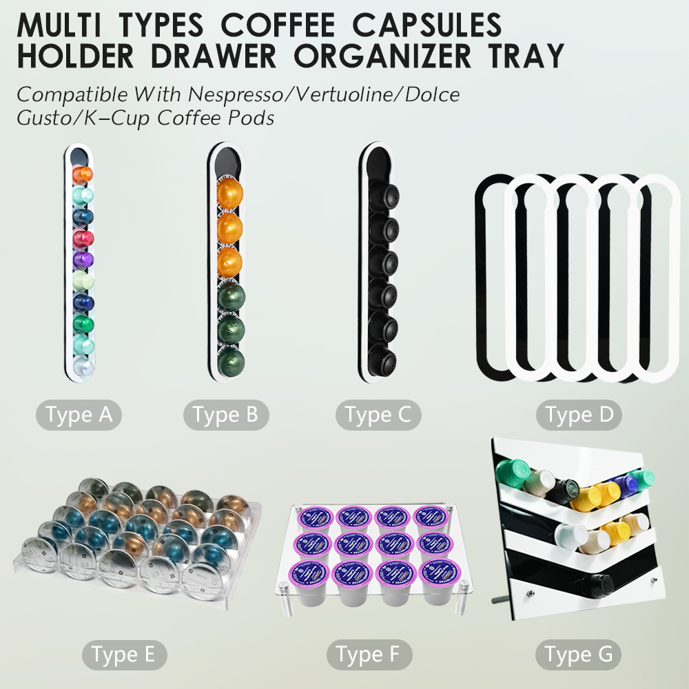 หลายประเภทแคปซูลกาแฟผู้ถือลิ้น - Drawer Organizer Tray บทวิจารณ์และราคา
