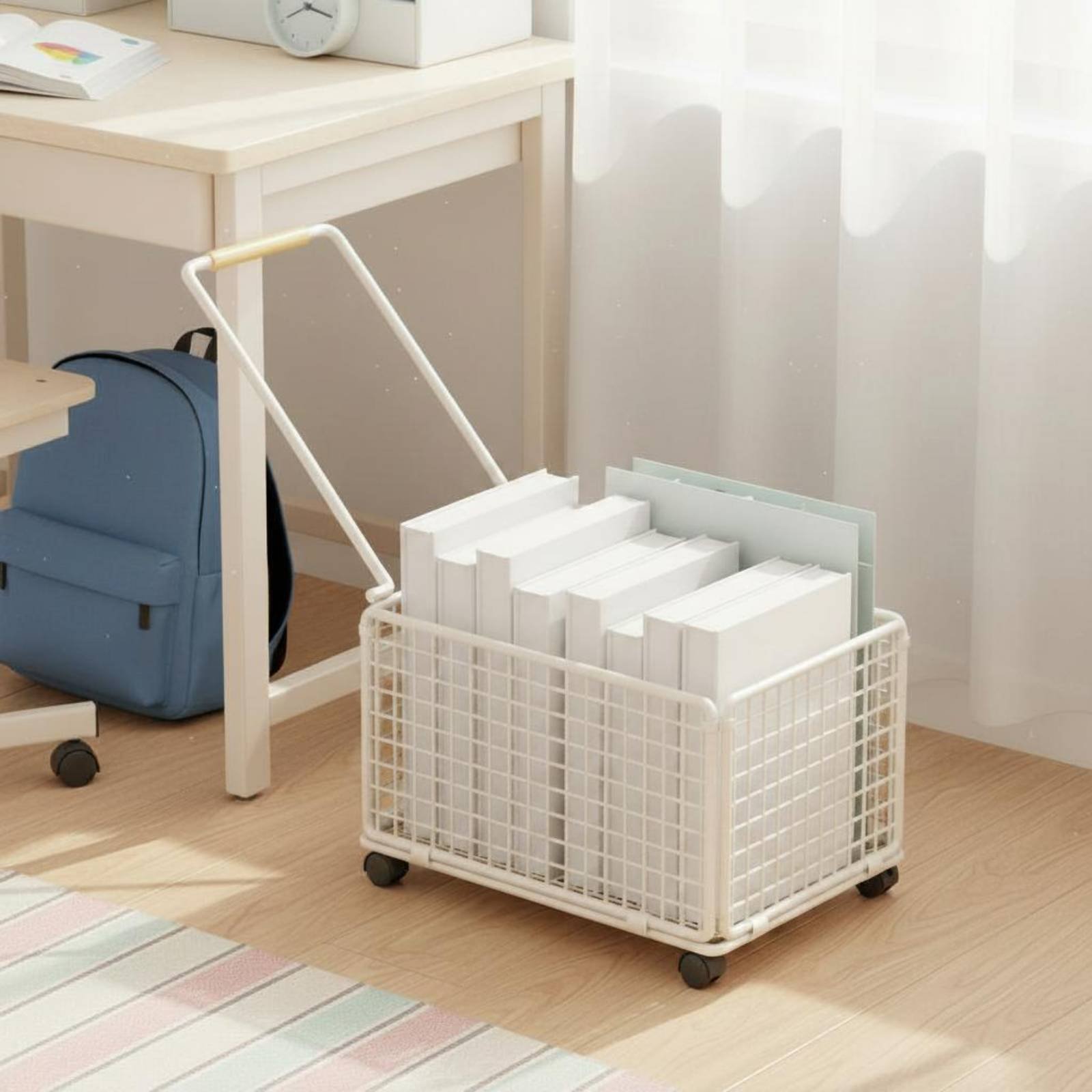 รถเข็นเก็บของข้างโต๊ะพร้อมล้อเ - Book Cart Rolling บทวิจารณ์และราคา