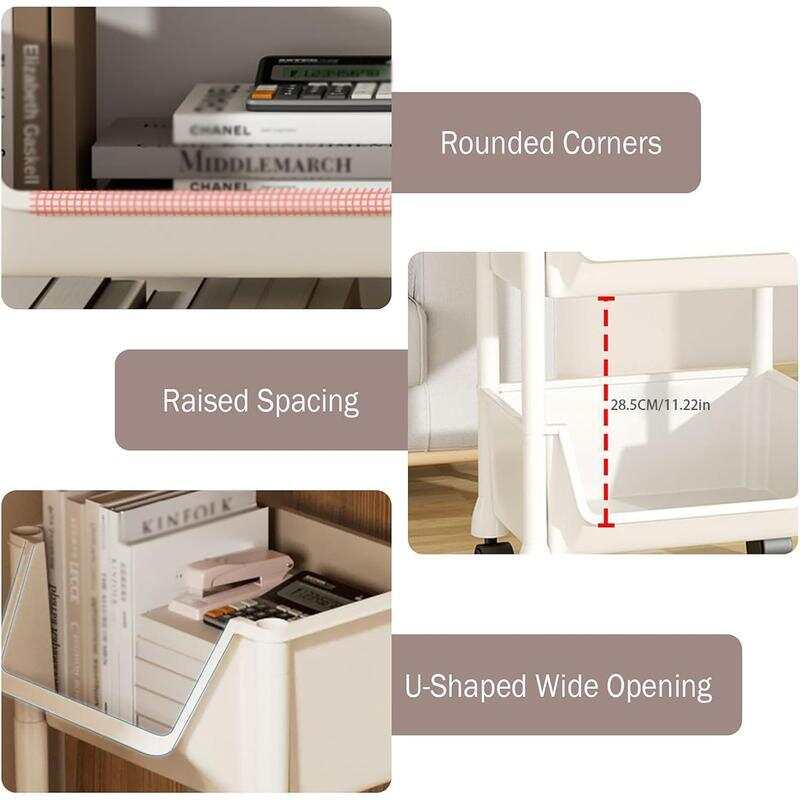 รถเข็นเก็บของพลาสติกแบบมีล้อ 5 - Book Cart Rolling บทวิจารณ์และราคา