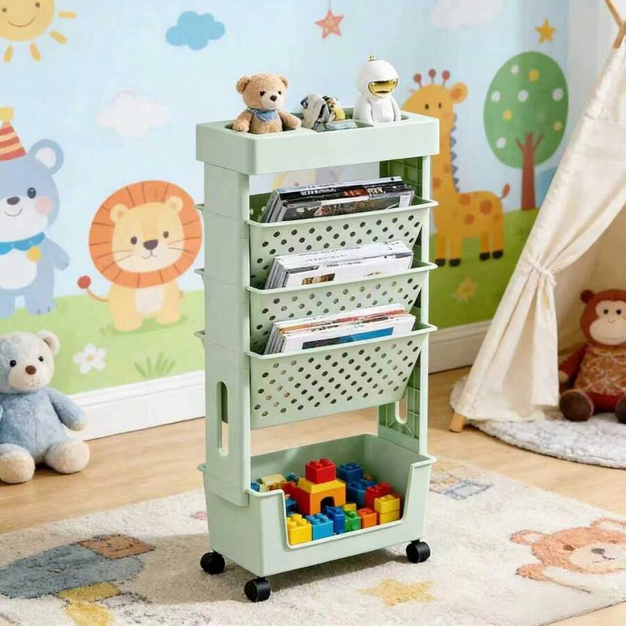 รถเข็นเก็บของแบบ 5 ชั้นพร้อมล้ - Book Cart Rolling บทวิจารณ์และราคา